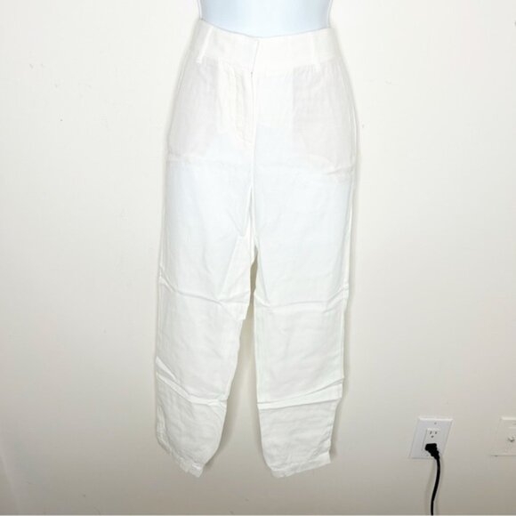 Aritzia Babaton Pants Straight Skinny Leg cuffed ankle Off white Tapered Trouser - Picture 10 of 16